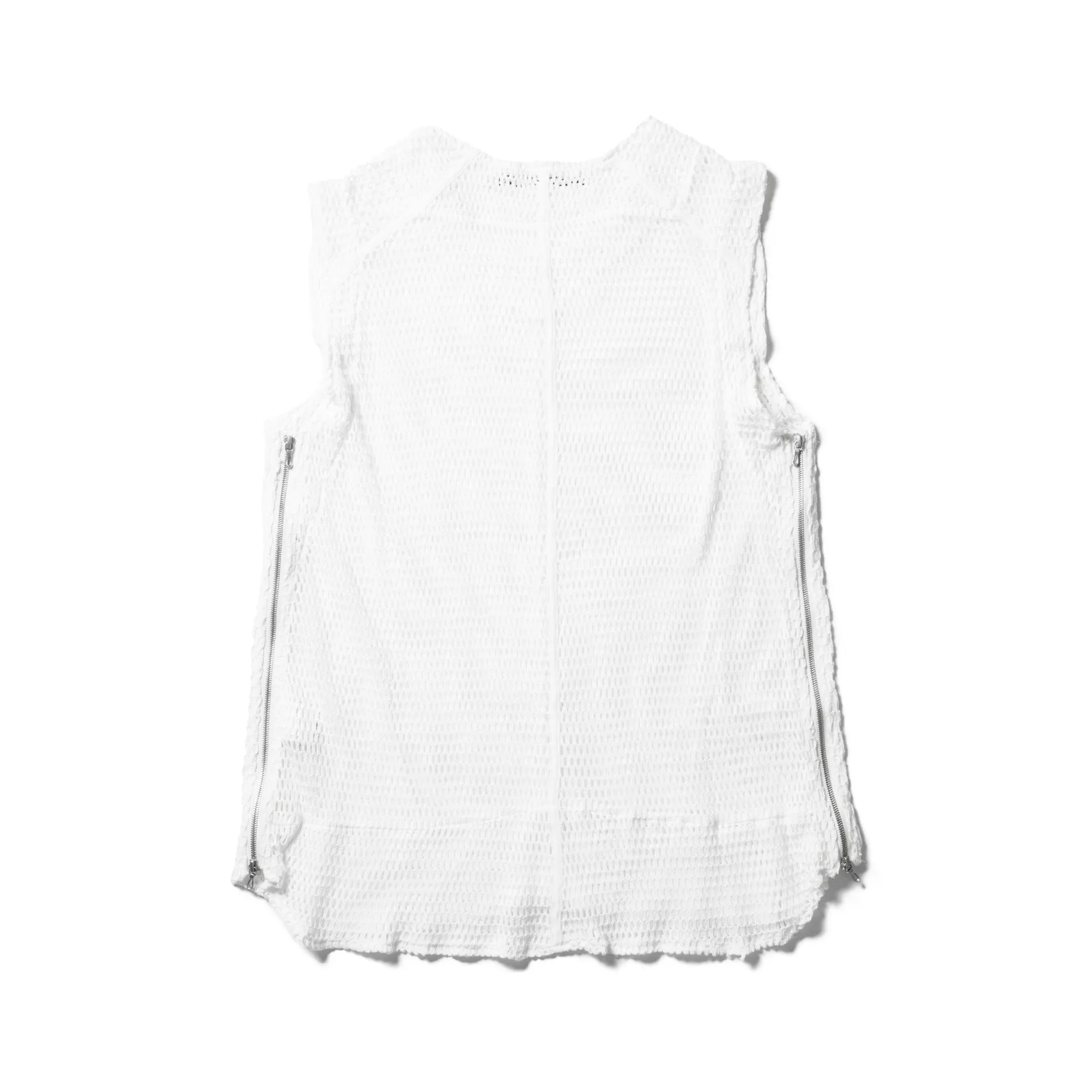 818KNM6 White / Mesh Seamed Vest