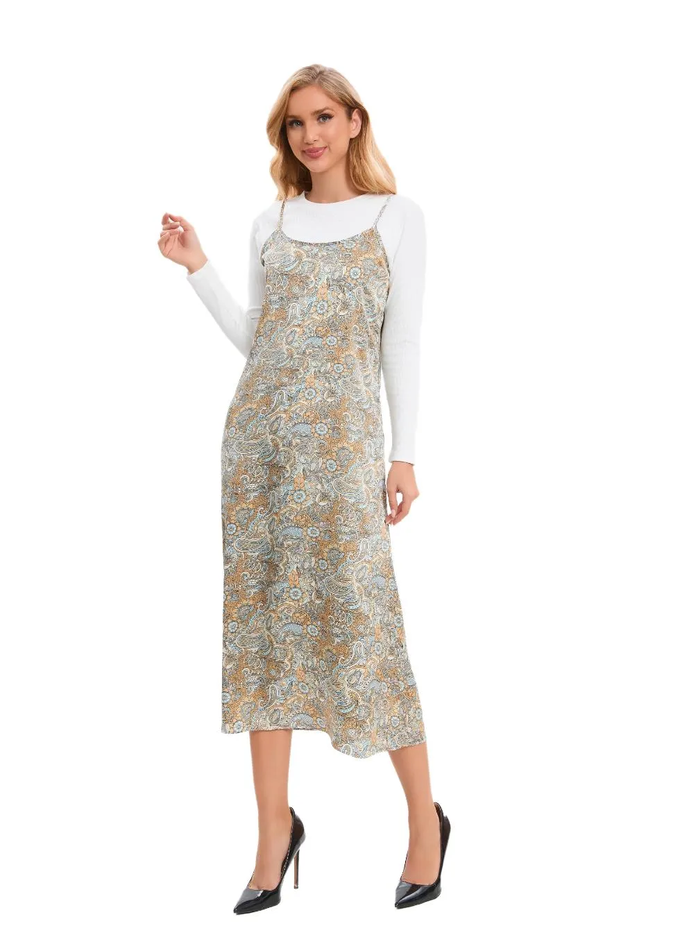 Beige Slip Dress