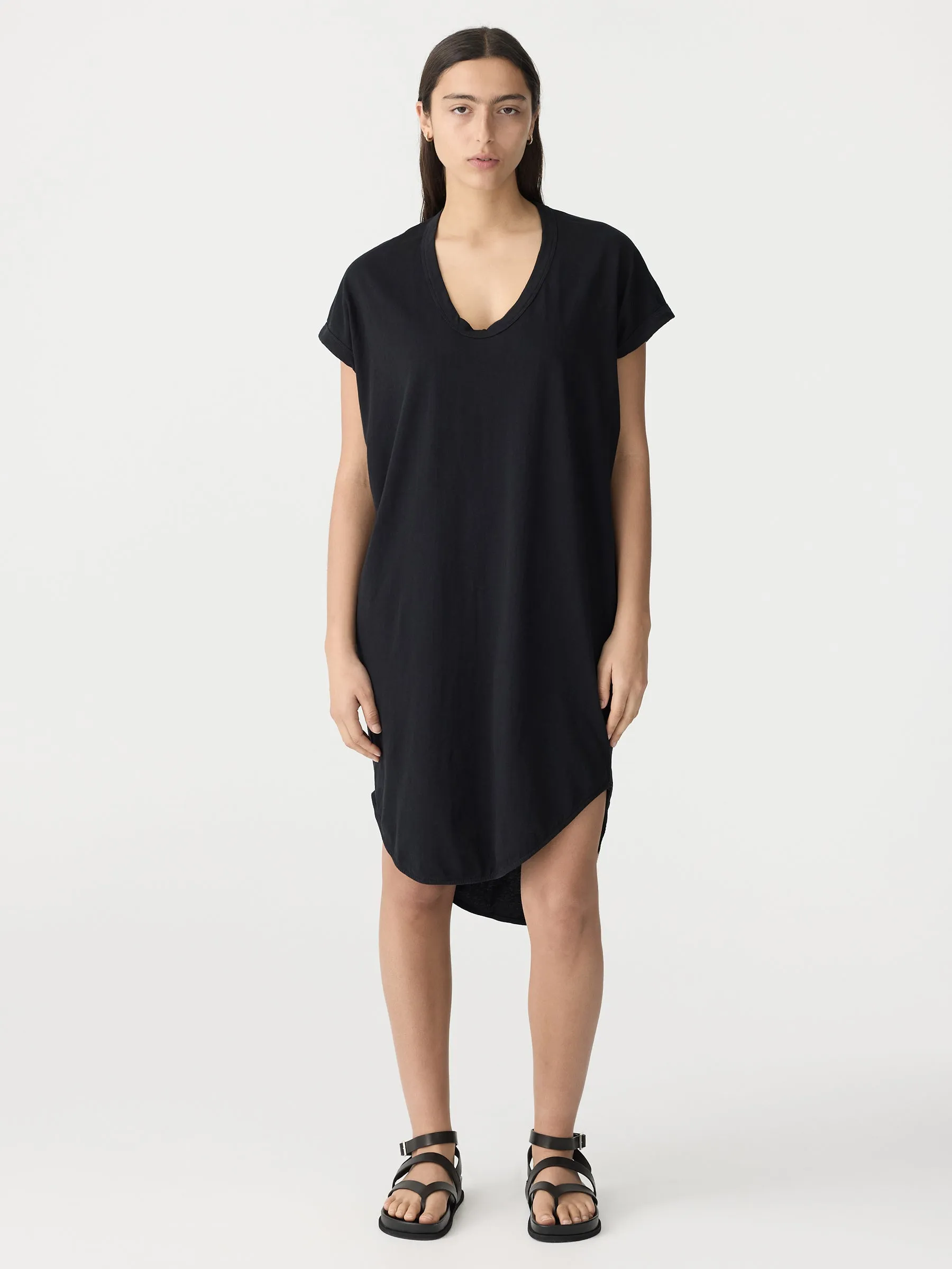 boxy t.shirt dress with tail ll