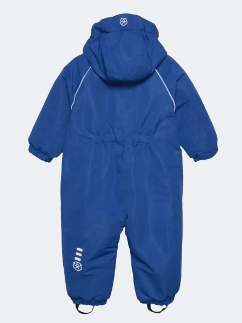 Color Kids Boys Skiing Overall Solid Blue