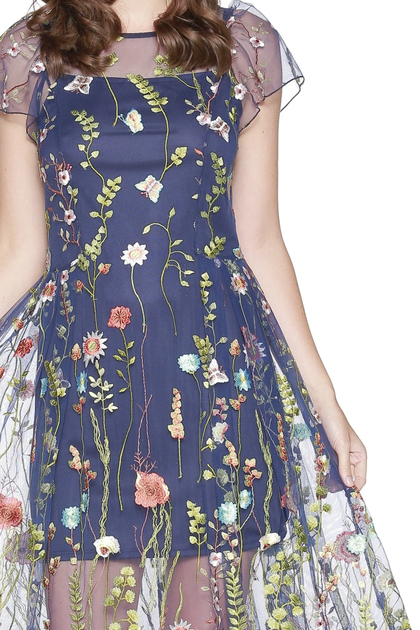 Erika Dress - Navy Floral