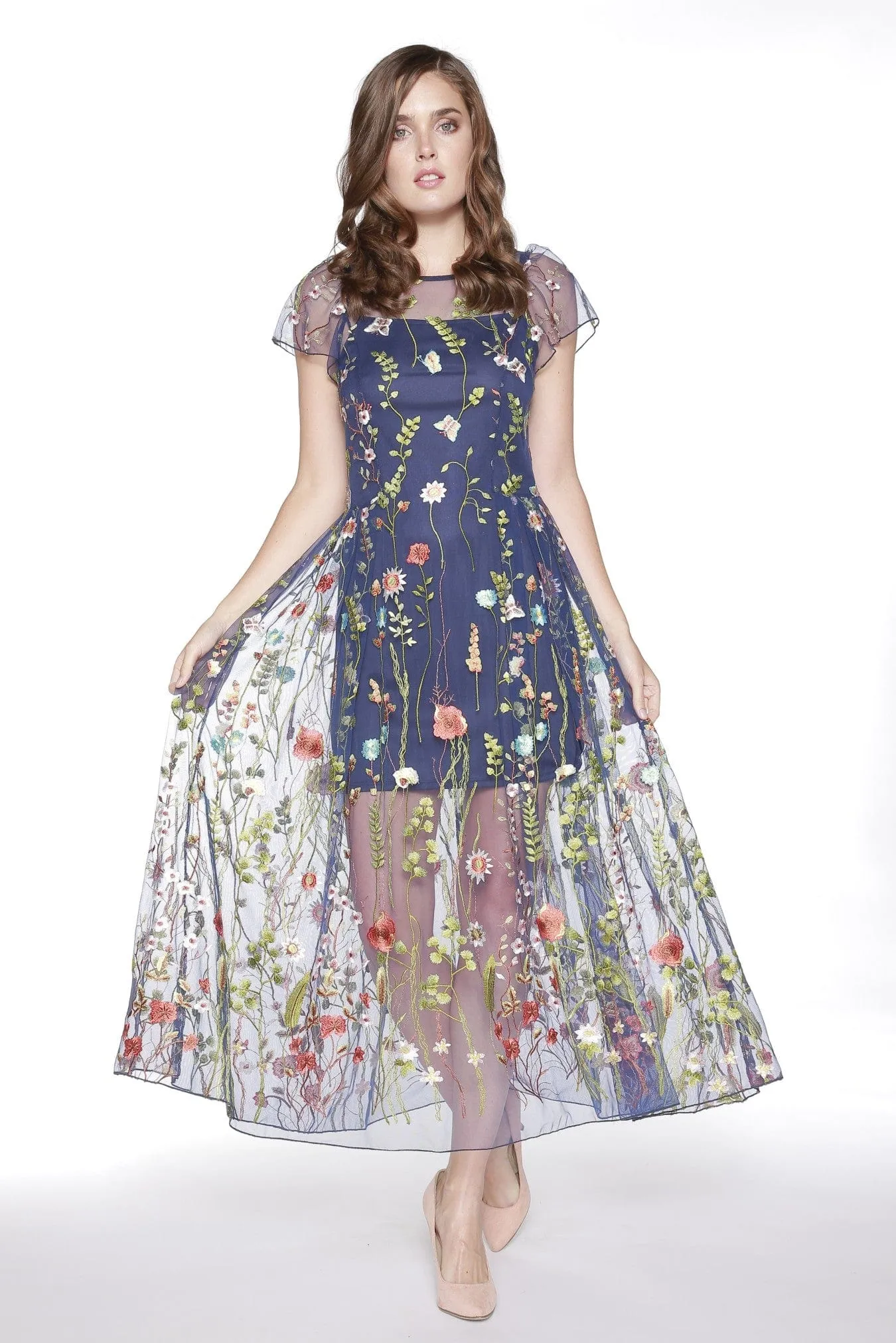 Erika Dress - Navy Floral