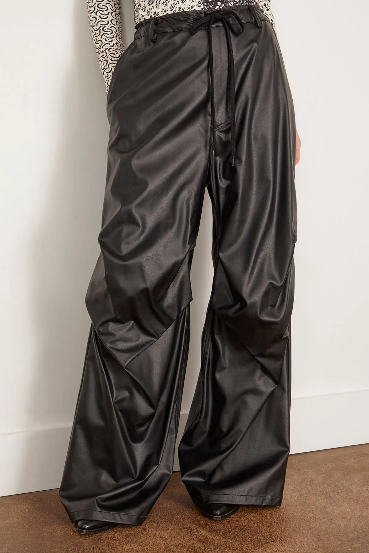 Faux Leather Pant in Black