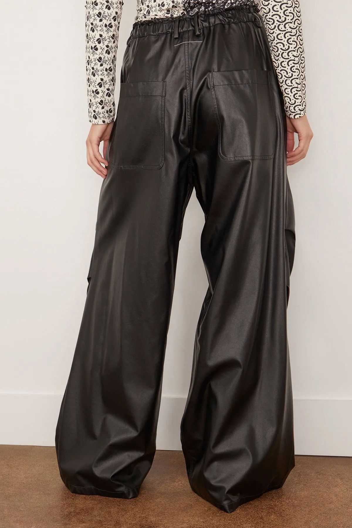 Faux Leather Pant in Black