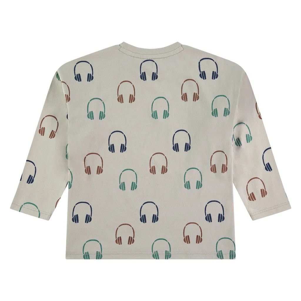 Headphones Long Sleeve Tee - Bone by Babyface - FINAL SALE