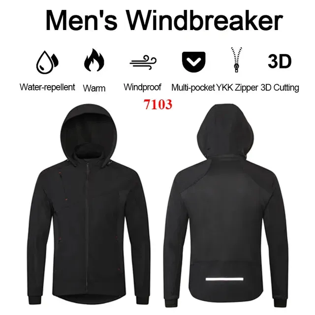 INBIKE Cycling Jacket With Hood Warm Fleece Windbreaker Coat