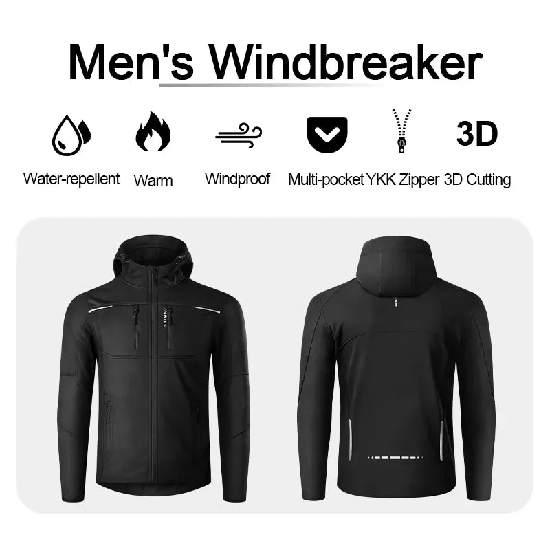 INBIKE Cycling Jacket With Hood Warm Fleece Windbreaker Coat
