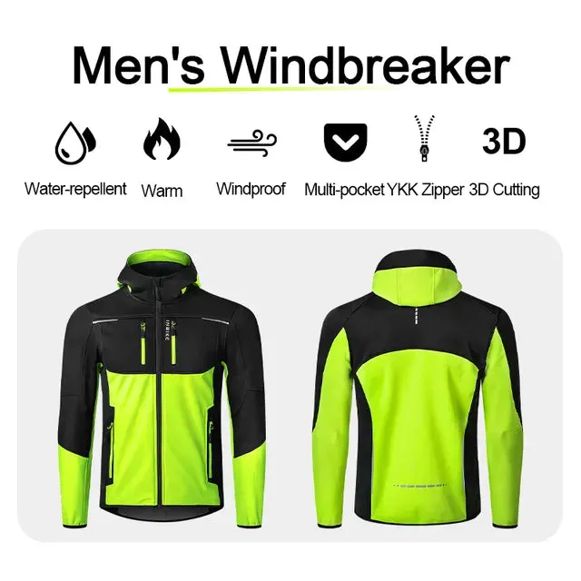 INBIKE Cycling Jacket With Hood Warm Fleece Windbreaker Coat