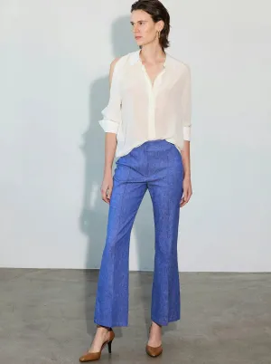 Lola Cropped Flare Trouser - Denim