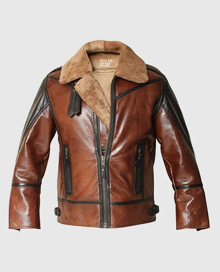 Men's B3 Shearling Aviator Distressed Jacket