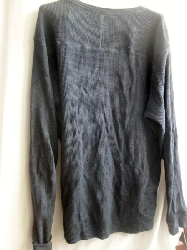 MENS LUCKY BRAND 80318 Thermal Long Sleeve Shirt Tee Top GRAY XL Crewneck Sexy