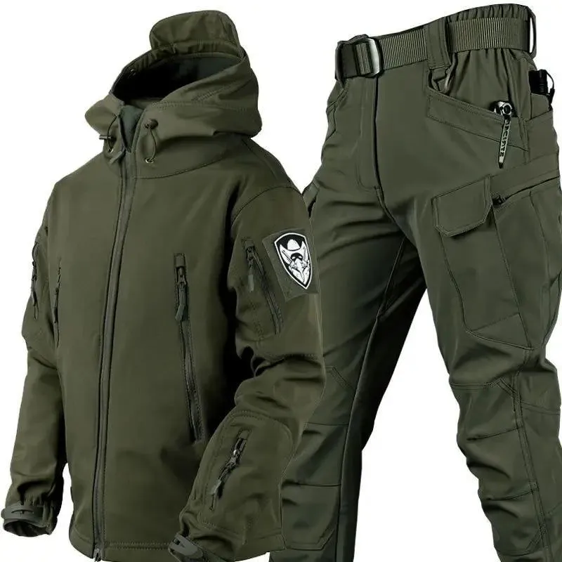Men's Tactical Sharkskin Jackets Breathable Windproof Clothing Outdoor Sport Suit Cycling Camping Hiking Hunting Coat