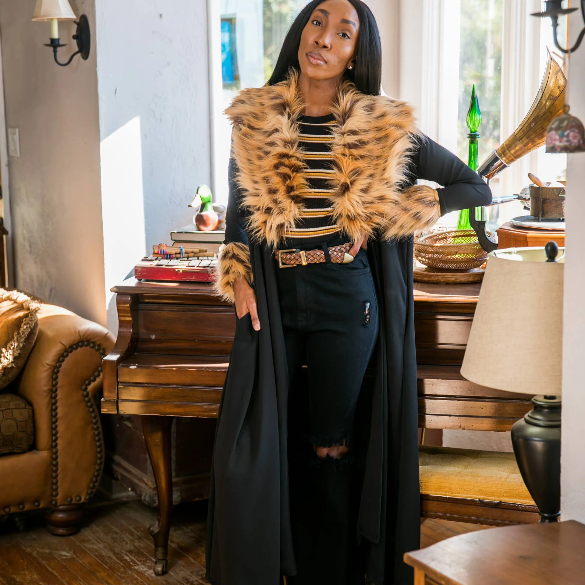 Penelope Vicious Faux Fur Duster