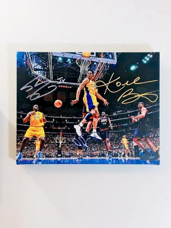Shaquille O'Neal & Kobe Bryant Facsimile Autograph 11x14 Canvas Print
