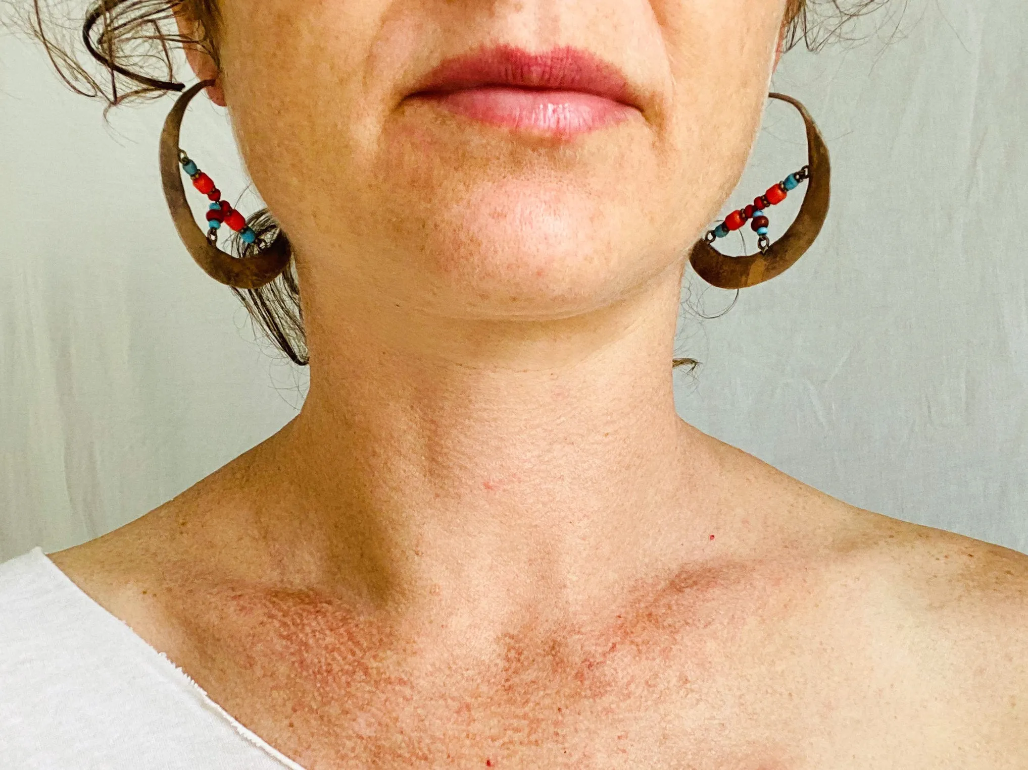 Vintage Uzbek Hoop Earrings. Bukhari Silver and Glass Earrings.