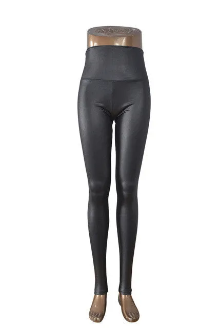 women's Skinny Faux Leather High Waist Leggings