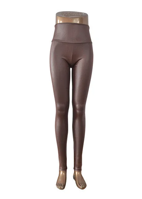 women's Skinny Faux Leather High Waist Leggings