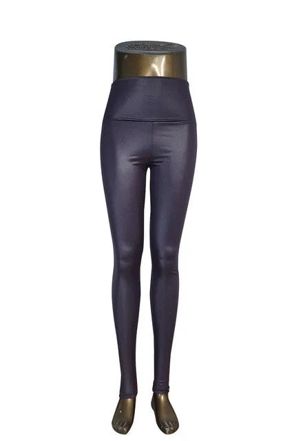 women's Skinny Faux Leather High Waist Leggings