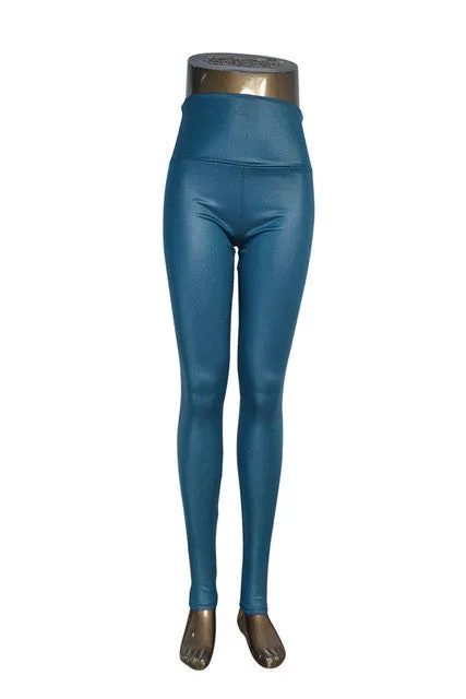 women's Skinny Faux Leather High Waist Leggings