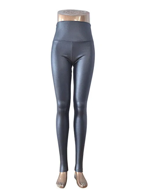women's Skinny Faux Leather High Waist Leggings