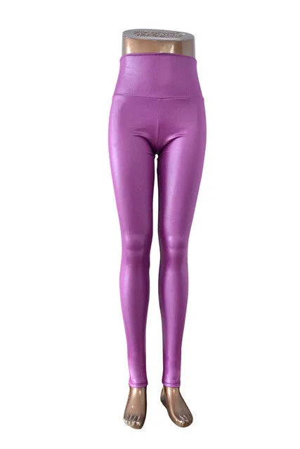 women's Skinny Faux Leather High Waist Leggings